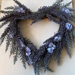 Purple Heart-Shaped Floral Wreath